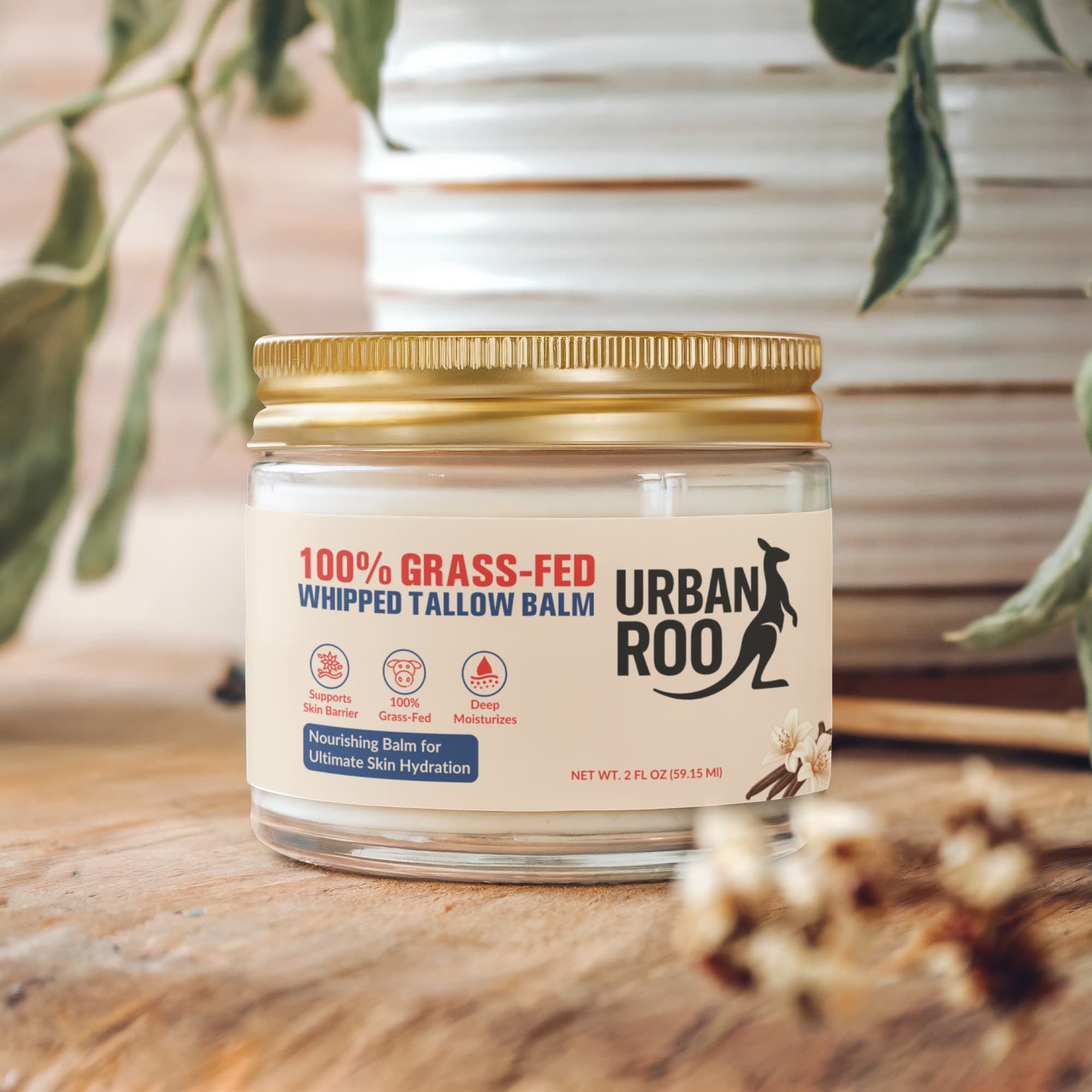 Whipped Grass-Fed Tallow Balm with Vanilla Bean