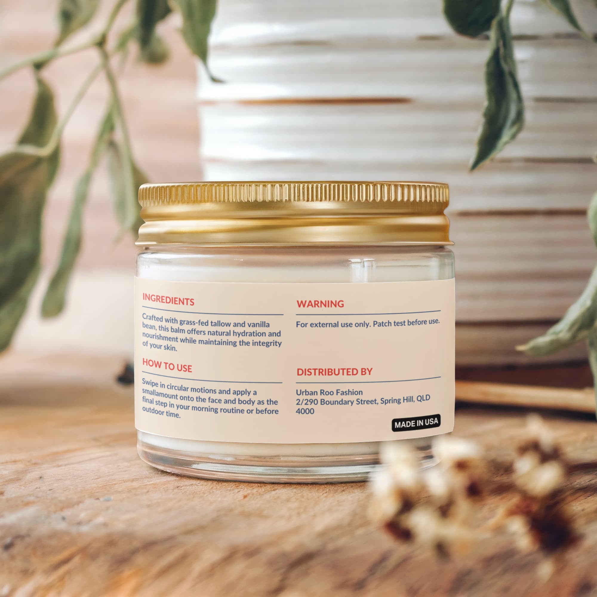 Whipped Grass-Fed Tallow Balm with Vanilla Bean