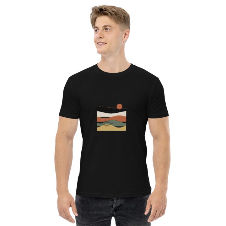 Coastal Horizon Tee · Black Printful garment mockup 1