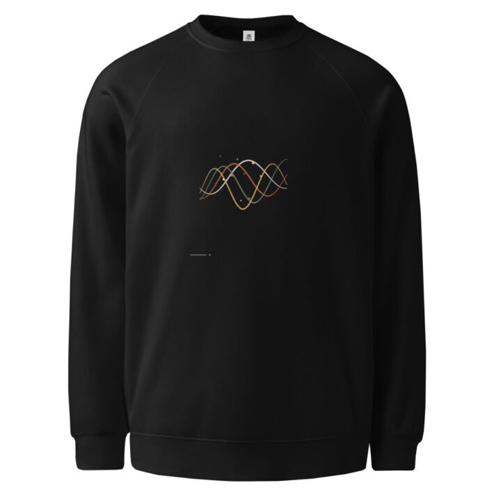 Silk Ribbon Raglan Sweatshirt · Black Printful garment mockup 1