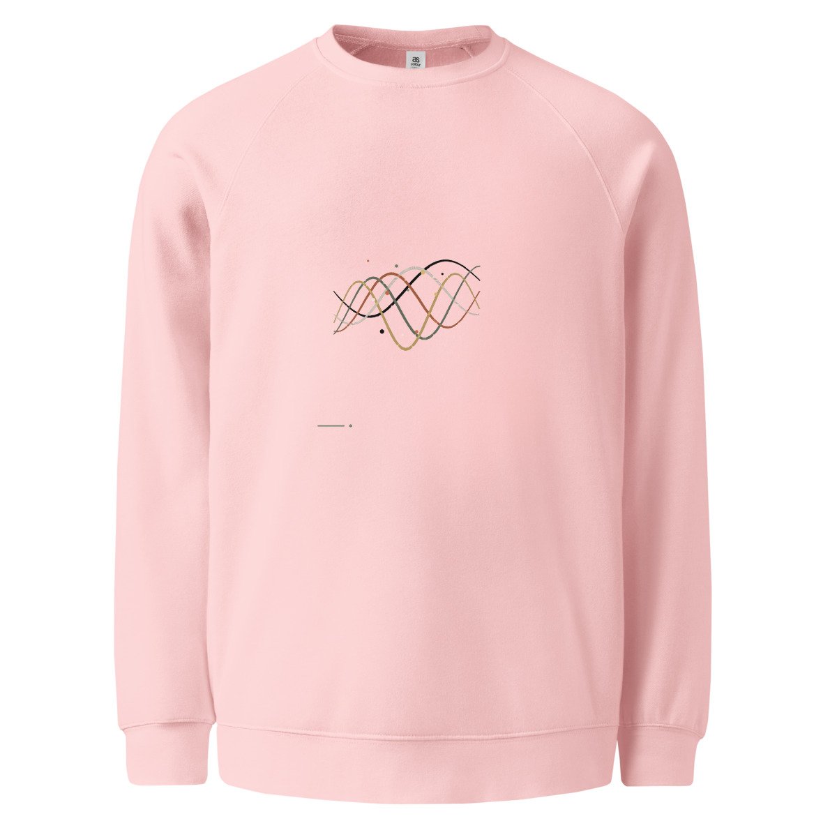 Silk Ribbon Raglan Sweatshirt · Pink Printful garment mockup 2